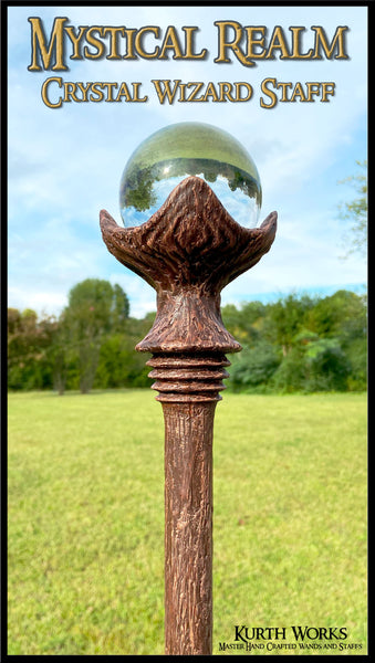 1. Mystical Realm Crystal Wizard Magic Spiraled Staff 2