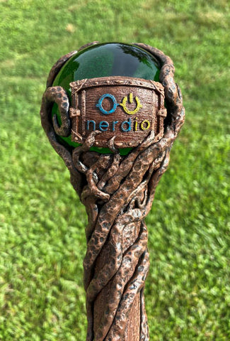 Custom Logo Crystal Wizard Magic Spiraled Staff