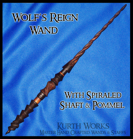 Wolf's Reign Spiraled Pommel Wizard Magic Wand