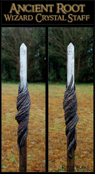 Ancient Root Wizard Crystal Point Magic Staff