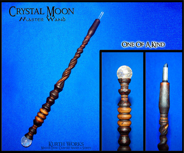 Crystal Moon Spiraled Wizard Magic Wand