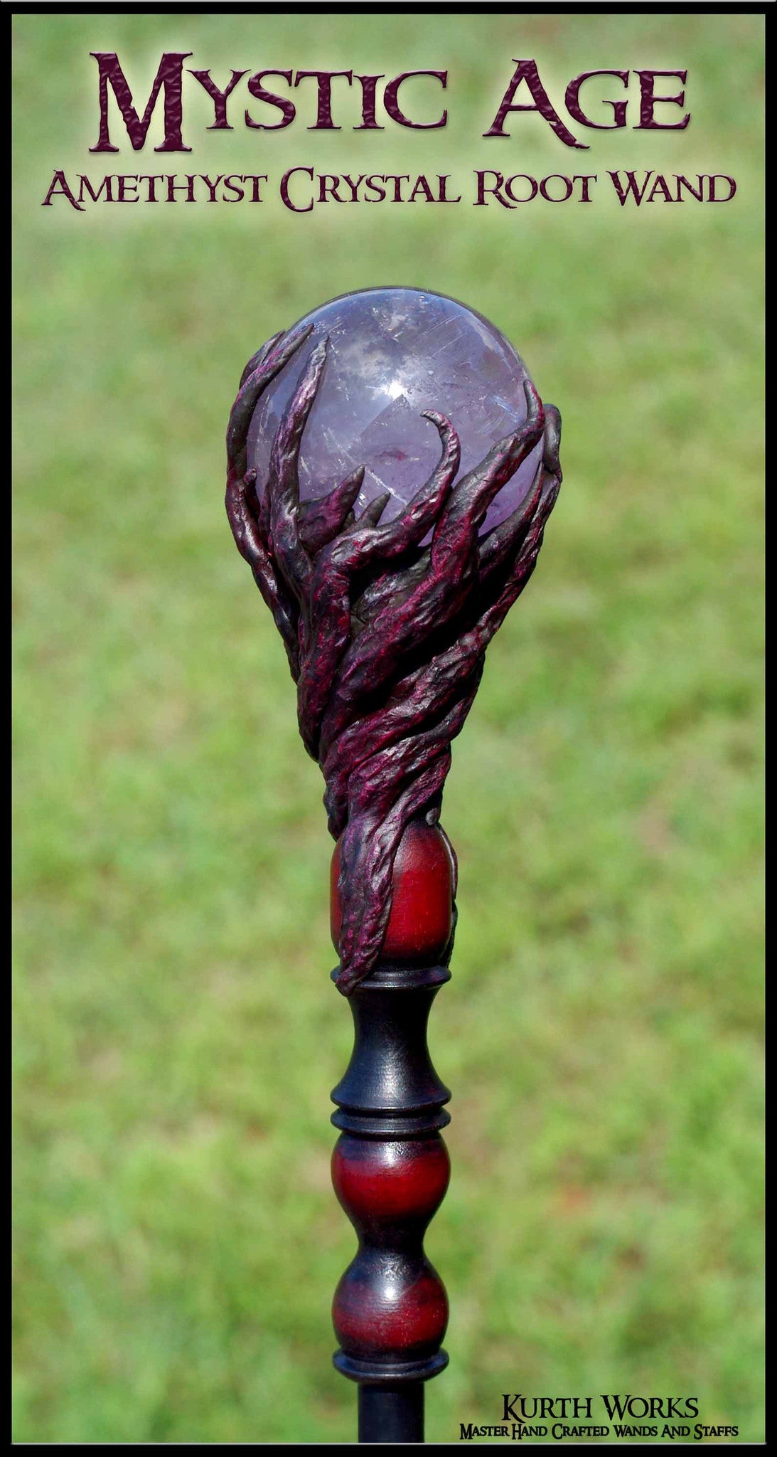 Wizard Magic Crystal Mystic Age Amethyst Crystal Wizard Magic Wand | Kurth Works