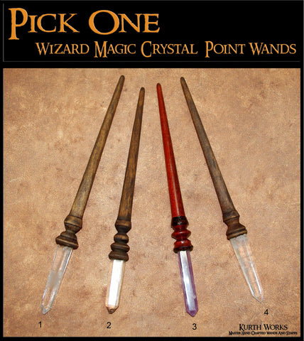 3. Pick One Magic Wizard Crystal Quartz Amethyst Point Birch Wand