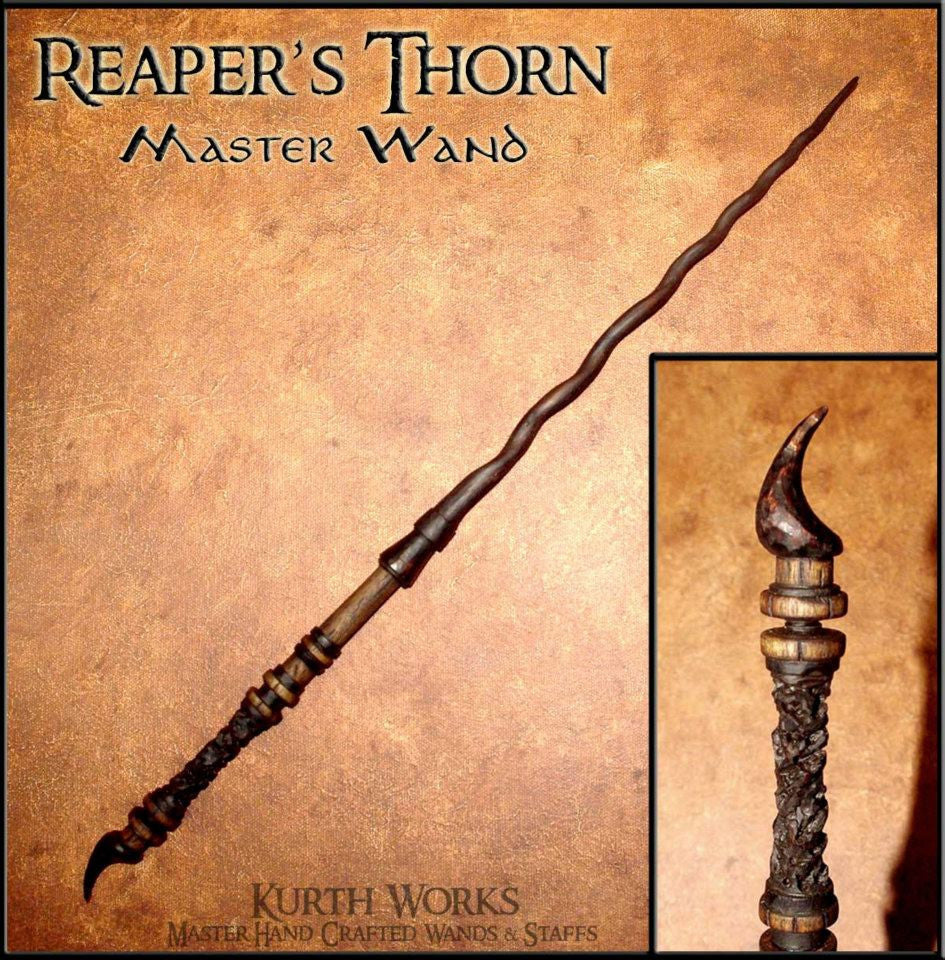Reaper's Thorn Wizard Spiraled Magic Wand