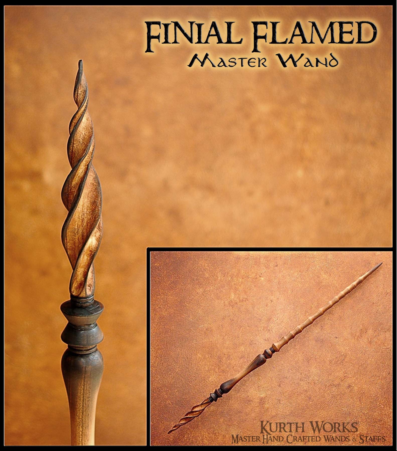 Finial Flamed Wizard Magic Wand