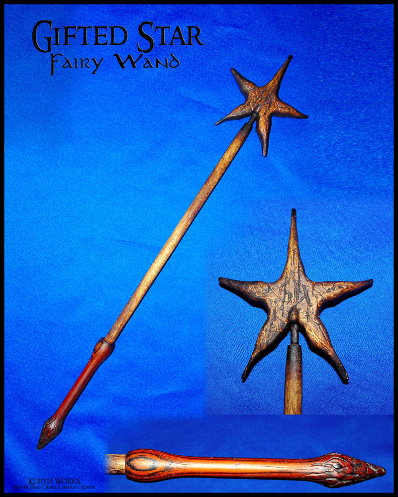Gifted Star Wizard Magic Wooden Fairy Wand
